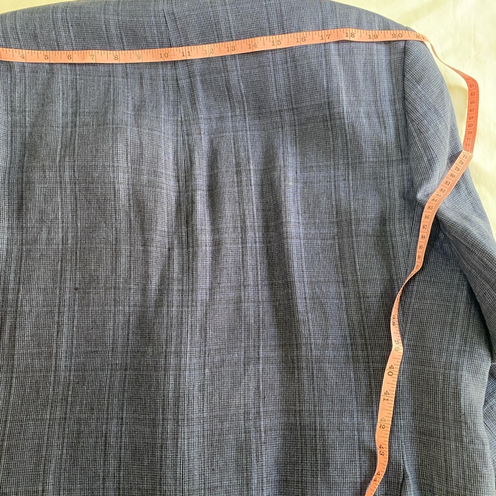 Lauren Ralph Lauren Blue Glen Plaid 100% Linen Spring Summer Blazer 46R - Picture 8 of 9
